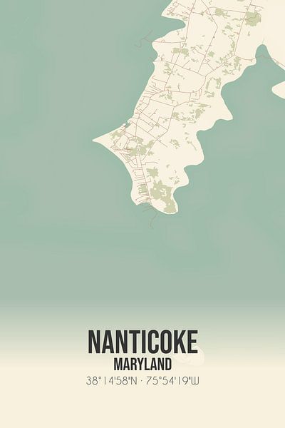 Vintage map of Nanticoke (Maryland), USA. by Prints of Place