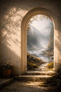 Vom Mittelmeer bis zur nordischen Mystik – Kunst: Leinwandbild „Ätherische Frühlingslandschaft“ – Sanfte, stimmungsvolle Wanddekoration von adib maula