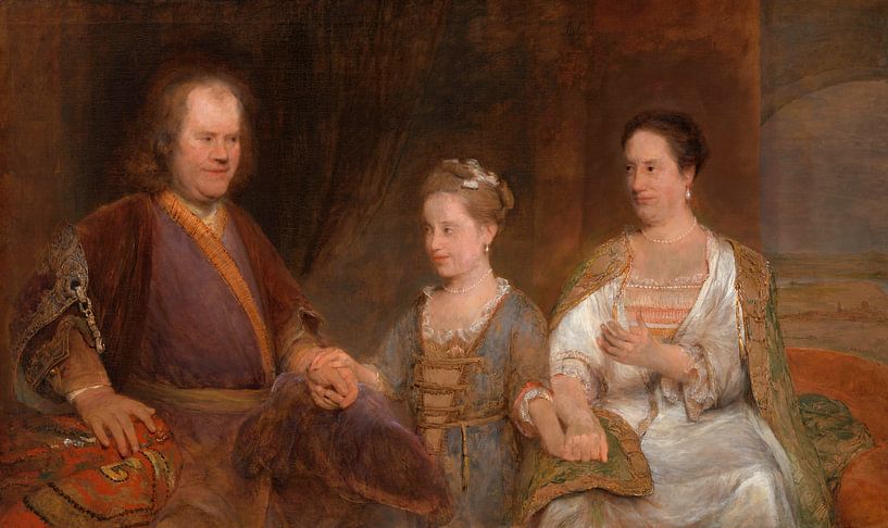 Hermanus Boerhaave with his Wife Maria Drolenvaux and their Daughter Johanna Maria, Aert de Gelder by Masterful Masters