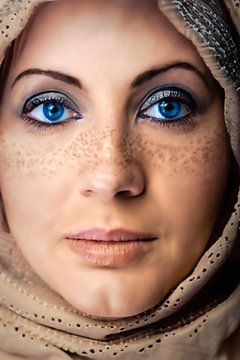 The woman with the blue eyes