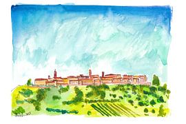 The rolling hills and historic skyline of Torrita di Siena by Markus Bleichner
