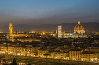 Skyline van Florence bij zonsondergang