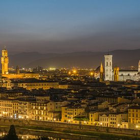 Skyline van Florence bij zonsondergang van Mike Baltussen