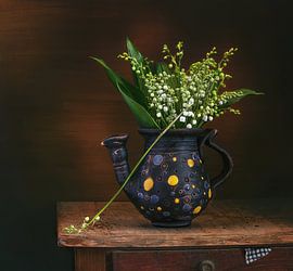 still life with a bouquet of lilies of the valley by Mykhailo Sherman