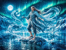 Das Sternzeichen Wassermann mit dem Mondlicht-Wassermagier und himmlischer Energie von Havelmomente