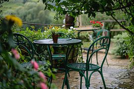 Green garden set in impressionist style by Art & Soul Creations