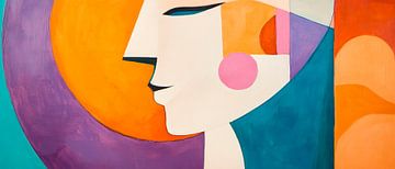 Kleurengezicht - Abstracte harmonie van Poster Art Shop