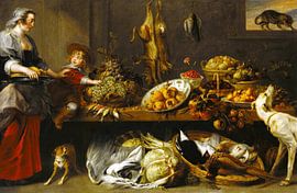 Kitchen Still Life with a Maid and Young Boy, Frans Snyders & Jan Boeckhorst