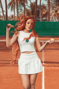 Venus Playing Tennis by Jonas Loose