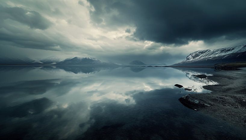 Zee in een storm van fernlichtsicht