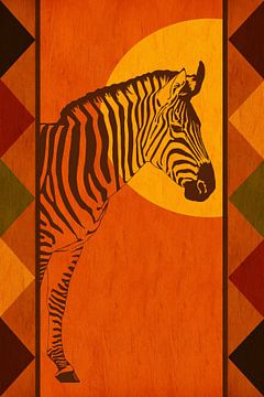 Afrika kleuren met zebra