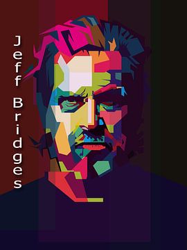 Jeff Bridges Pop Art Poster WPAP van Fariza Abdurrazaq