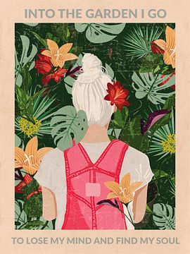 Into the Garden (grey) by WallChart Art Studio