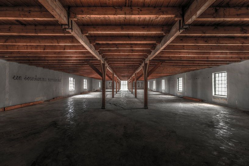 Symmetrie in de verlaten en vervallen Ringersfabriek in Alkmaar van Sven van der Kooi (kooifotografie)