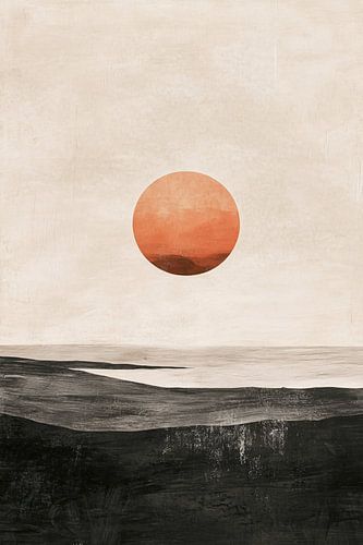 Abstracte zon boven landschap