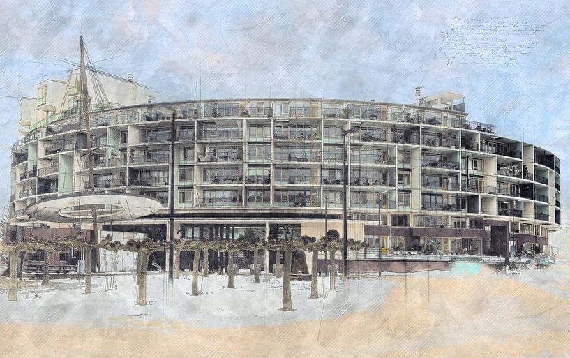Emerald Empire &quot;technical sketch&quot; watercolour natural by Bert Koppe