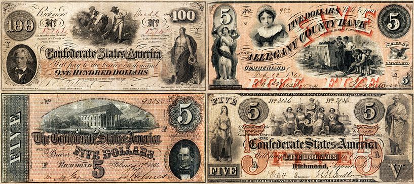 Vintage American dollar bills by Martin Bergsma
