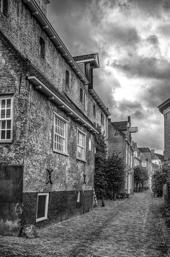 Muurhuizen historisch Amersfoort zwartwit