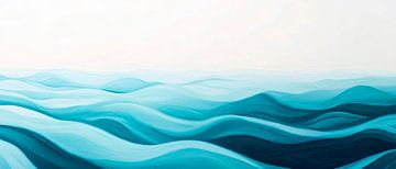 Peaceful waves in soft colours by Poster Art Shop