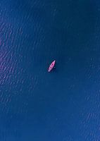 Roze boten in het midden van de zee