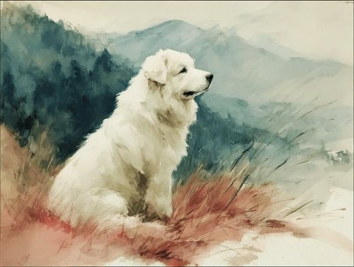Guardian of the Peaks | Pyrenean Mountain Dog in the Mountains