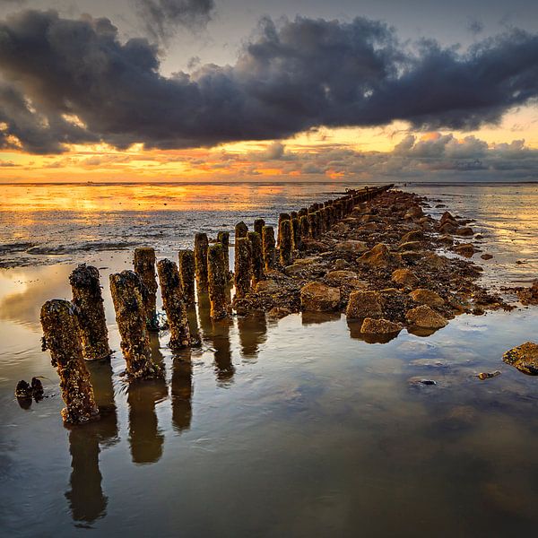 Waddenzee Nederland vierkant formaat van Peter Bolman