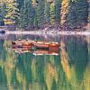 Anciens bateaux à rames en bois, Lago Di Braies sur M. Cornu