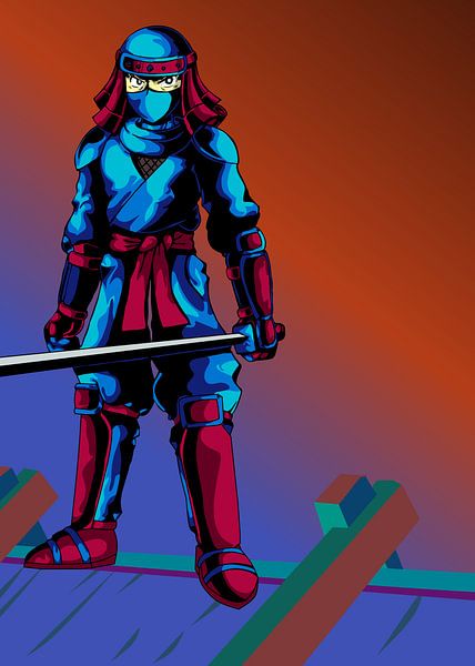 Les ninjas se tiennent sur le toit par IHSANUDDIN .