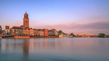 Deventer on the river IJssel in evening light