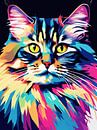 Siberische Kat Pop Art van MIROKKU thumbnail