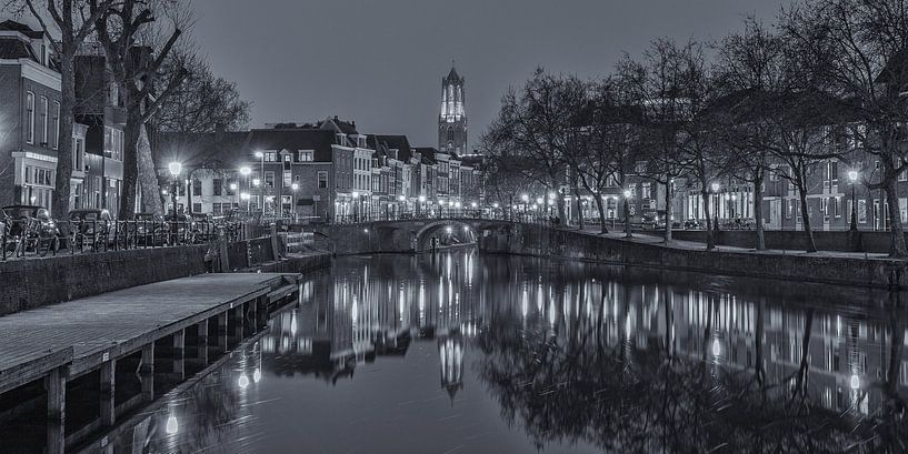 Oudegracht, Zandbrug und Domtoren in Utrecht am Abend von Tux Photography