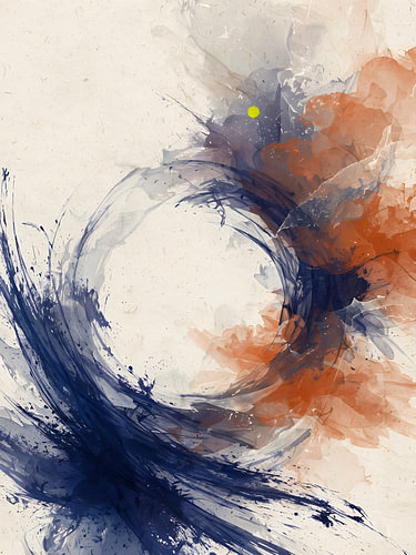 Swirls in blue and orange