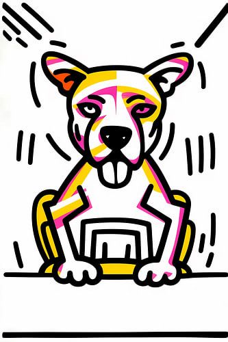 Illustration moderne de chien pop-art