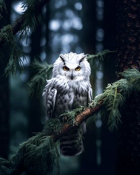 Snowy owl Scandinavia by Stephanie Lenk - Feldmeth