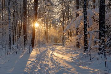 Glinsterende sneeuwochtend van fernlichtsicht