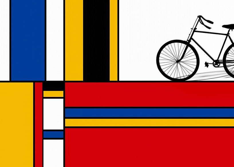 Piet Mondriaan met fiets van Marion Tenbergen
