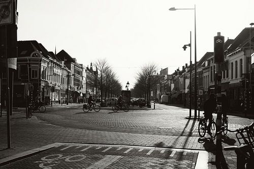 Kruispunt Nieuwe Haagdijk - zwartwit foto in Breda