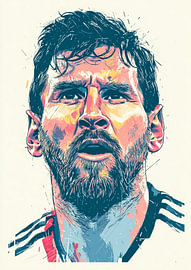 Colorful Expressionist Football Portrait – Vibrant Modern Sports Illustration