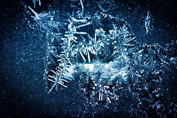 Abstracte macro van ijskristallen