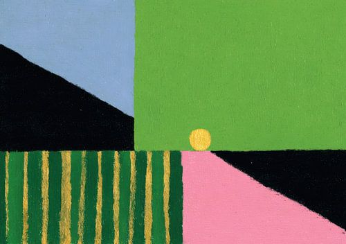 Geometrische abstractie met gouden accenten