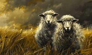 Schafe in der Texcels-Landschaft