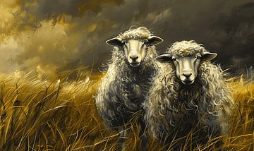 Les moutons dans le paysage de Texcels sur Karina Brouwer