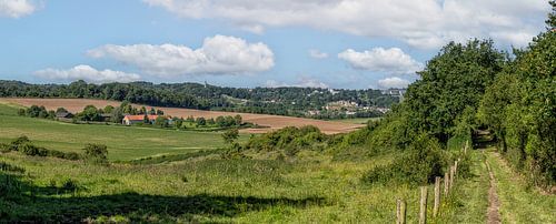 Panorama van Valkenburg met de Wilhelminatoren als blikvanger