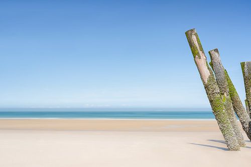 Buhnen am Strand der Opalküste