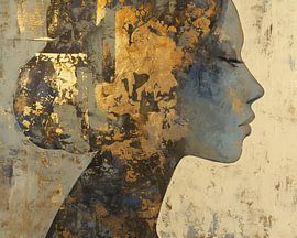 Fading into Golden Blue by Wonderful Art