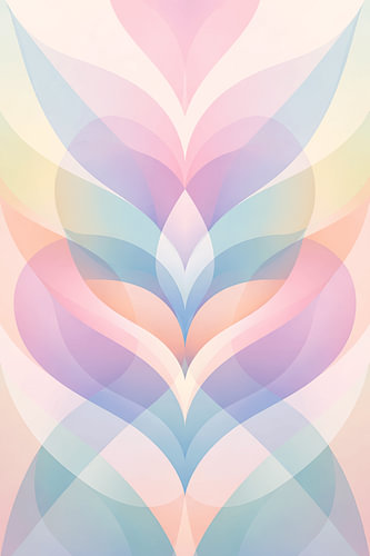 Pastel Abstracte Bloemvormen Wandkunst