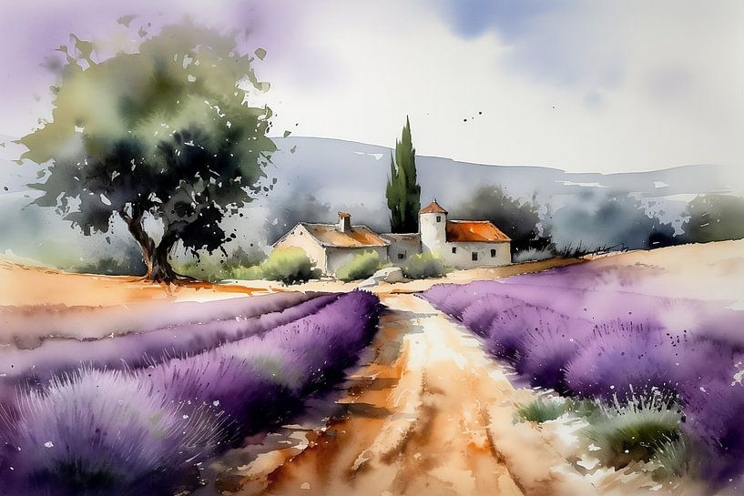 Paysage abstrait Provance par NJ Midnight Studio