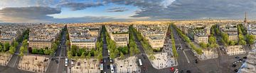 Parijs panorama Arc de Triomphe van Dennis van de Water