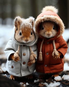 Squirrels in winter, with a wink by Studio Allee