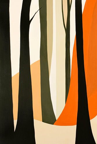 Abstract bos met herfsttinten